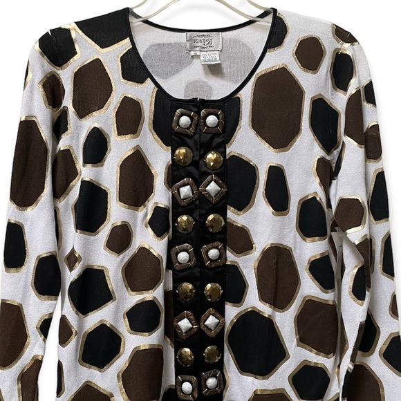 JUST B Cardigan Sweater Giraffe Print NWT Size Small - Picture 3 of 7